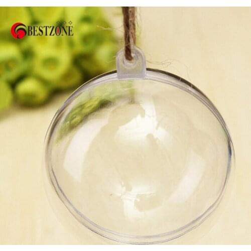 Hot sale 10pcs 8CM Romantic Design christmas decoration tree Ball Can Open Plastic Christmas Clear Bauble Ornament Gift Present