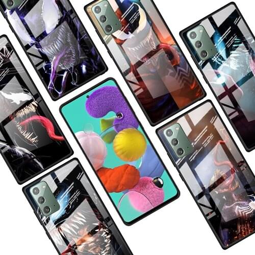 Venom Marvel Hero for Samsung Galaxy Note 20 Ultra 10 Lite Plus 9 8 5G A70 A50 A40 A30 A20 Tempered Glass Phone Case