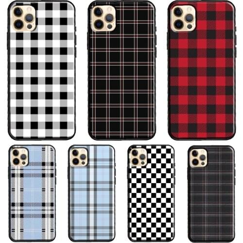 Plaid Pattern Stripes Soft Case For iPhone 12 Pro Max Mini X XR XS Max SE 2020 8 7 Plus 11 Pro Max Phone Cover