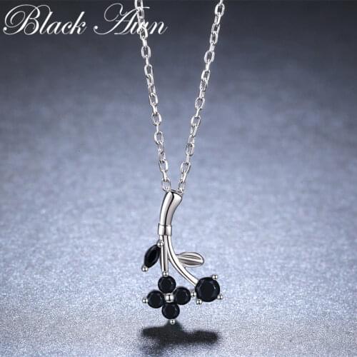 925 Sterling Silver Jewelry Womens Flower Necklace Pendants Female Bijoux Girls Gift Silver 925 Jewelry KN028