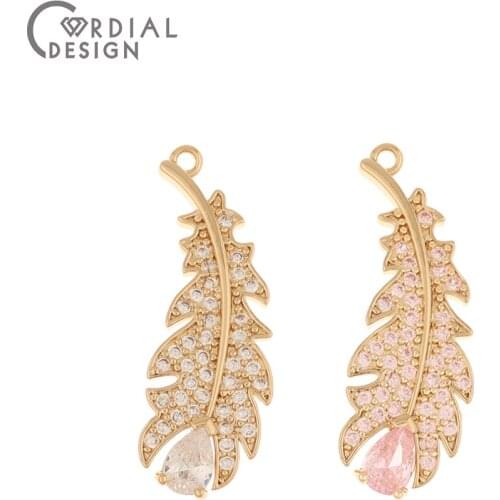 Cordial Design 30Pcs 11*31MM CZ Charms/Necklace Accessories/Hand Made/DIY Pendant For Earrings/Jewelry Findings & Components