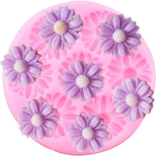 Daisy Silicone Molds Flower Cupcake Topper Fondant Cake Decorating Tools Resin Clay Candy Chocolate Gumpaste Moulds