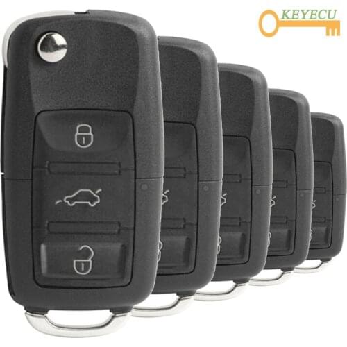 KEYECU 5PCS XHORSE English Version XKB501EN for Volkswagen B5 Style Wire Universal Remote Key - 3 Btn - for VVDI Key Tool, VVDI2
