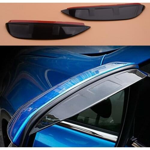 1Pair Black Side Rearview Mirrors Shade Visors Rain Guard Trim Cover Fit For Toyota RAV4 2016 2017 2018