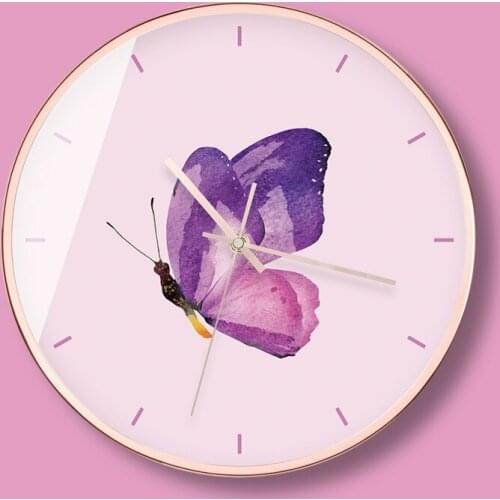 Creative butterfly wall clock living room bedroom office study mute wall clock Nordic fresh gorgeous design
