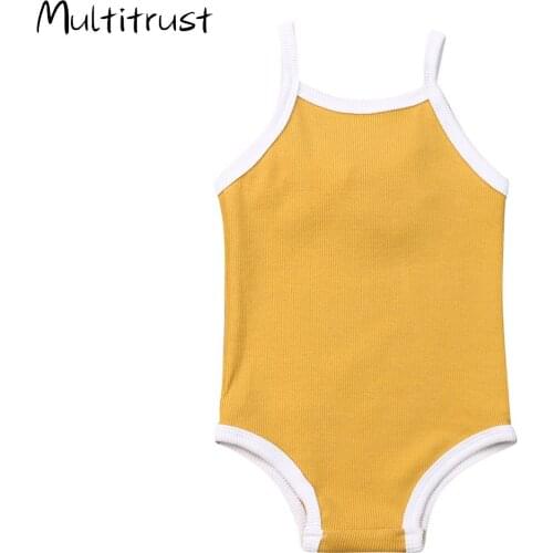 Baby Summer Clothes Toddler Baby Girl Knitted Pits Casual Halter strap vest Suspender Outfit One-Pieces Clothes