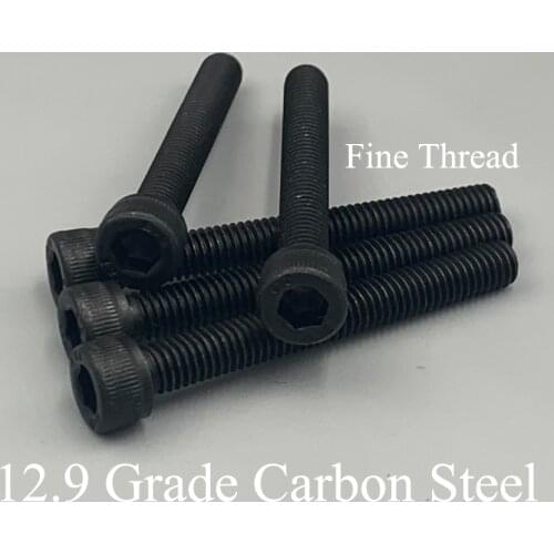 M6 M6*0.75*30/35 M6x0.75x30/35 0.75mm Pitch 12.9 Grade Carbon Steel Full Fine Thread Cap Allen Head Bolt Hexagon Socket Screw