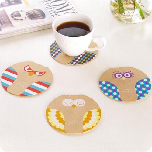Cartoon Owl Series Slip-resistant Placemat Heat Resistant Cup Coaster 4 Pcs/Lot Insulation Pad Bowl Mat