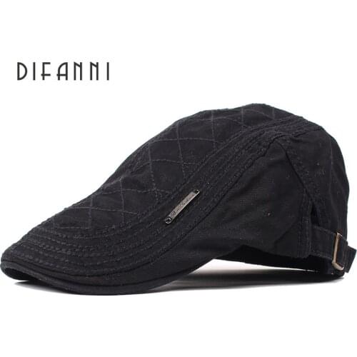 Difanni Cotton Gorras Planas Male Beret Vintage Boinas Flat Cap for Men and Women casquette Sun Flat Cabbie Newsboy Hat Visors