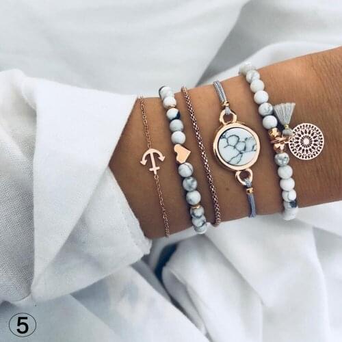 Bohemian Heart Tassel Layered Bracelet Set for Women Handmade Chains Rope Adjustable Bangle Set Anklet friendship bracelets