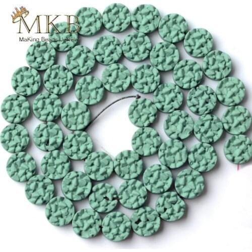 Natural Stone Light Green Hematite Stone Matte Rubber Round Beads For Jewelry Making 8mm Spacer Loose Beads Diy Bracelet 15"