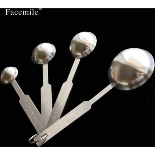 2017 New 4pcs/set Stainless Steel Measuring Cup And Spoon Set With Accurate Metric Sizes Kitchen Bakeware