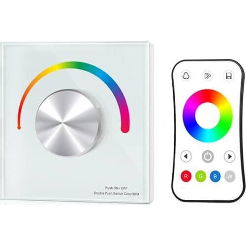 NEW Led RGB Strip Controller 12V 24V Input 4A 3 Channel Output Wall Mount Knob 5050 3528 RGB CCT String Tape Control R8-1 Remote