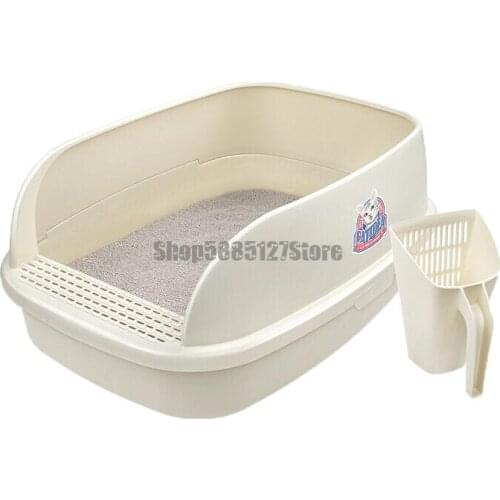 Extra Large Semi Closed Litter Basin Kitten Small Cat Toilet Anti Splashing Cat Supplies