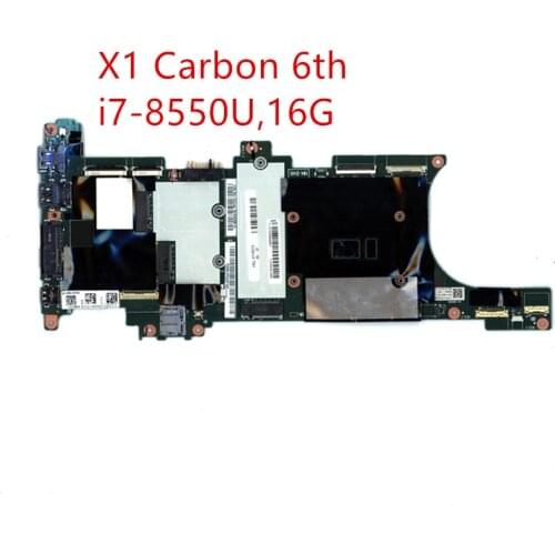 Original laptop Lenovo Thinkpad X1 Carbon 6th Gen Type 20KH 20KG motherboard mainboard i7-8550U 16GB RAM 01YR210