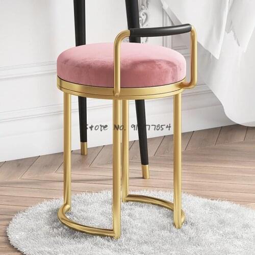 Nordic light luxury dressing stool modern minimalist dressing chair bedroom soft bag stool home European style net red dressing