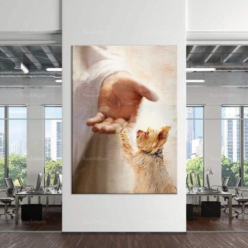 Animal dog Jesus hold my hand shirt, hold my hand poster, god and dog poster, vintage dog poster, dog lover poster, dog lover gi