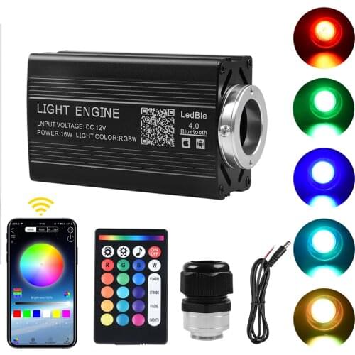 DC12V 16W Music Activated RGBW Led Light Engine for star ceiling lights App control and RF Remote