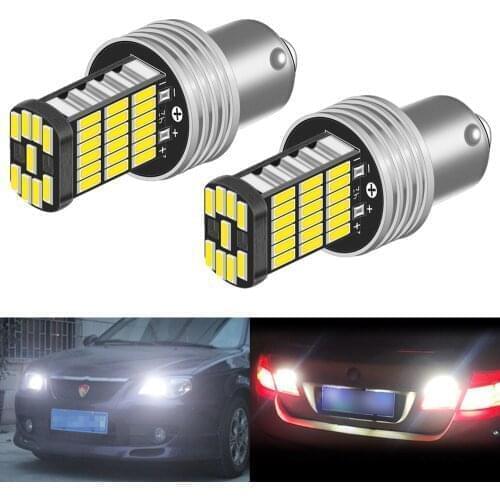 2pcs P21W BA15S Led Canbus No Error 1200LM 1156 7506 LED Bulb for Volkswagen VW MK6 Jetta Daytime Running Light 6500K White 12V