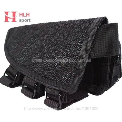 Tactical Military Rifle Stock Ammo Pouch Holder Cheek Leather Pad Hunting Bag for Airsoft Hunting Accessory