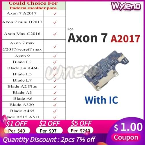 Wyieno For ZTE Axon 7 9 Max Mini A2017 B2017 C2016 C2017 Blade L2 L4 L5 L7 USB Dock Charger Charging Port Flex Cable Board