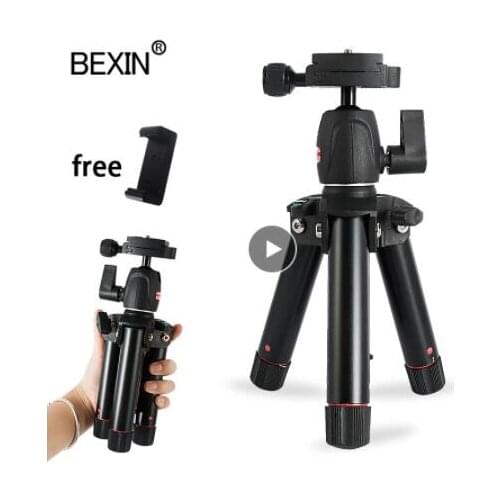 Extendable mini tripod with Ball Head + Phone Holder for Camera Smartphone