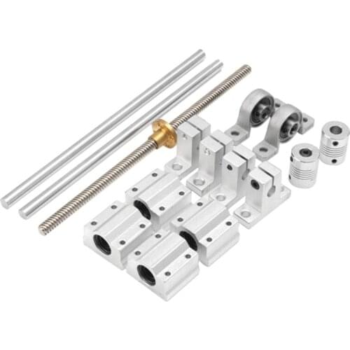 15Pcs 400Mm Optical Axis Guide Bearing Housings Linear Rail Shaft Support Screws Set