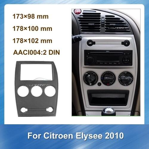 2 Din Car Radio Fascia Audio Frame For Citroen Elysee 2010 Car CD Frame Fascias Stereo DVD Panel Navigation Frame Dash Kit