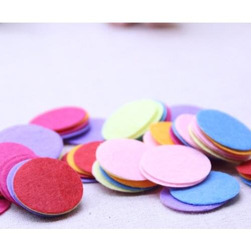 200Pcs 20/25/30mm Colorful Felt Spacers Pads For DIY Oil Diffuser Locket Perfume Pendant Non-Woven Clothing Button Felt Gasket