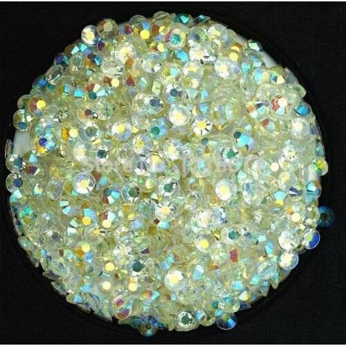 3000 PCS/bag SS20 5mm clear crystal white color resin AB drill the Non hotfix flatback rhinestone High quality crystal diamond