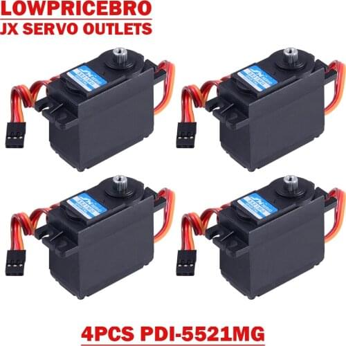4pcs JX PDI-5521MG Stall Torque 21KG Standard Metal Gear Analog Servo Motor For RC Models Car Boat Helicopter Airplane Drone