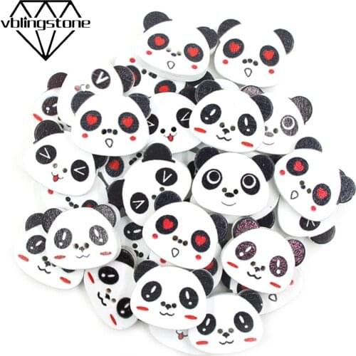 50Pcs 23x18mm Panda Wooden Button Cartoon Animal Buttons For Children Clothing 2-Holes Sew Button DIY Decorative Accessories
