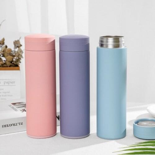 500ml Plain Color Students Vacuum Bottle Portable Vacuum Flasks Thermos Bottle Creative Water Bottle