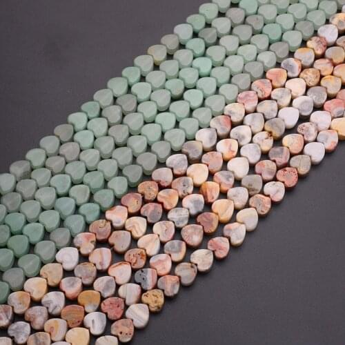 80pcs Hot Sale Love Heart Shaped Rubys Fuchsite Amazonite Natural Real Roses Quartz Stones Loose Beads for Jewelry Making Free