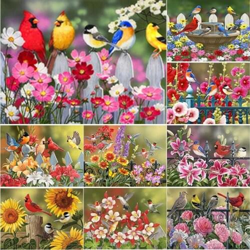 New 5D DIY Diamond Painting Flowers/birds Diamond Embroidery Animal Cross Stitch Crafts Full Square Round Drill Home Decor Gift