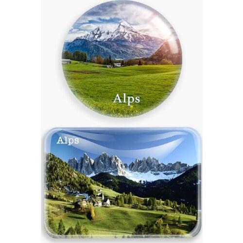 Alps Fridge Magnet World Travel Souvenir glass Refrigerator Magnetic Stickers Home Decor Tourist gift