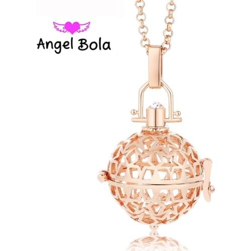 Angel Bola Aroma Pendant Ball Maternity Gift For Baby Metal Perfume Pendant DIY Necklace Cage Miagic Jewelry L057