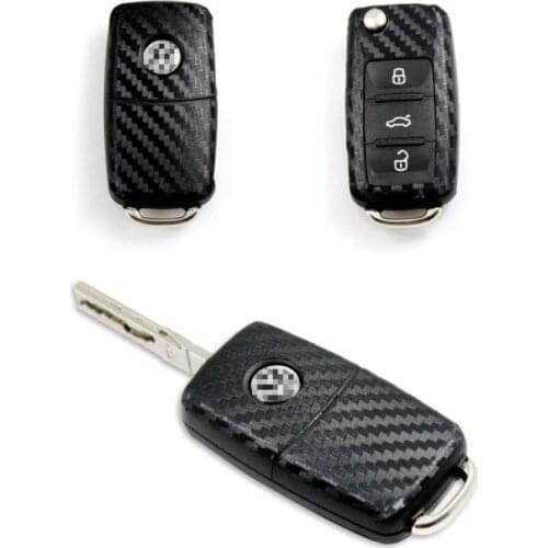 Car-styling Carbon Fiber Car Key Sticker For Volkswagen Polo Passat B5 B6 Golf 4 5 6 Jettaa MK6 Tiguan Eos dropshipping