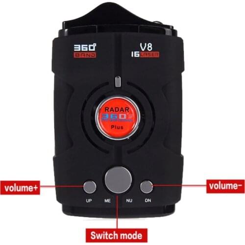 Car Radar Detector English Russian Auto 360 Degree Vehicle V8 Speed Voice Alert