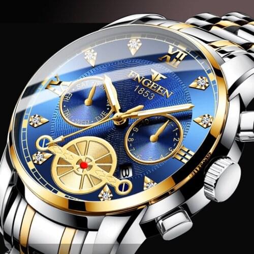 Top Brand Luxury Waterproof Quartz Watches for Men Calendar Stainless Steel Watches Casual Mens Watch Clock Relogio Masculino