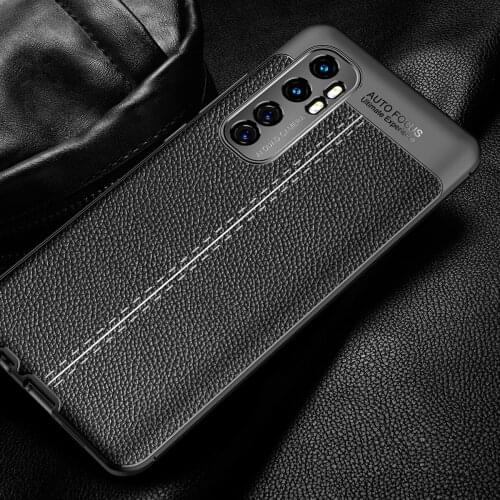 Mi Note 10 Lite Case for Xiaomi Mi Note 10 Pro Litchi Pattern leather Soft TPU COVER Coque for MiNote 10 Capa Fundas
