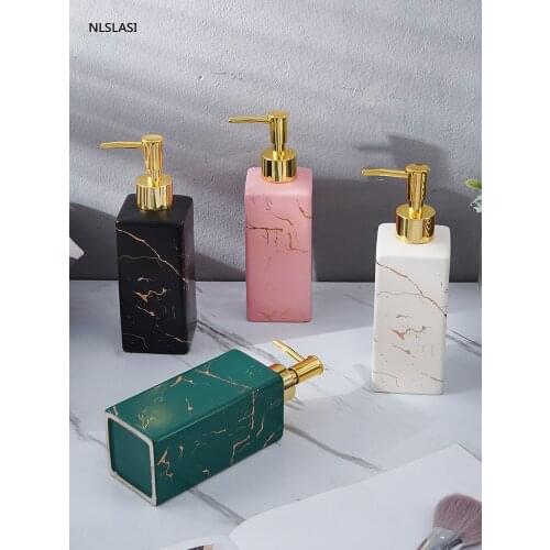 Light luxury hand sanitizer bottled ceramic shower gel shampoo lotion press bottle bathroom model room bathroom decoration