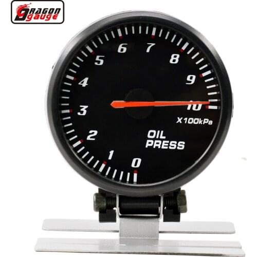 Dragon Gauge 60mm Black panel Blue Backlight Racing car Modified Oil Pressure Gauge Meter Unit 0-1000 Kpa Free Shipping