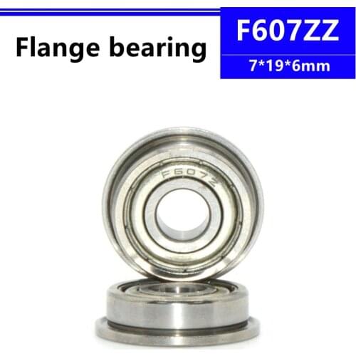 50pcs/100pcs F607ZZ 7*19*6mm RF1970ZZ flange deep groove ball bearing 7x19x6mm F607Z Flanged bearing
