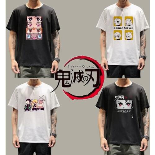 Japanese Anime Demon Slayer T Shirt Kimetsu No Yaiba Kawaii Graphic Casual Short Sleeve Unisex Tops Tanjirou Kamado Cosplay