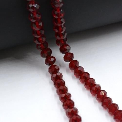 Solid dark red Colors 4*6mm 50pcs Rondelle Austria faceted Crystal Glass Beads Loose Round Beads for Jewelry Making
