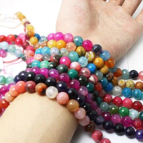 New Fashion 10mm Round Faceted Striated Beads U-Pick 37pcs Natural Dyed Gem Stone Beads For DIY Charms Bracelets BTB744-04