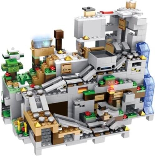 Compatible My Worlds Bricks Creatored Technic Building Blocks Designer Mountain Cave Bricks Toys For Boys Kids