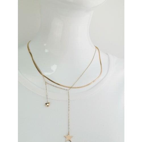 Girl Hot Sell fashion new goddess luxury women gold Color necklace luxe jewelry stainless steel