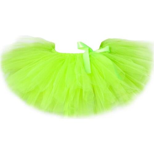 Lime Green Girls Tutu Skirt Fluffy Handmade Children Birthday Party Tulle Skirts for Kids Girl Ballet Dance Skirt Baby Tutu 0-14